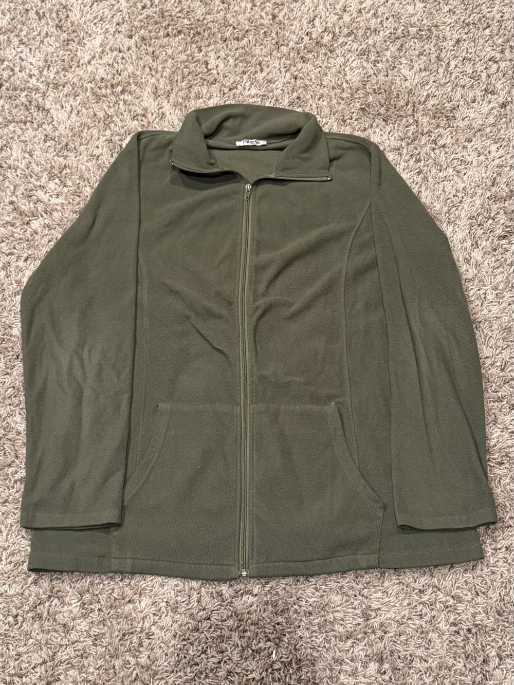 Army Green Fleece Zip-Up